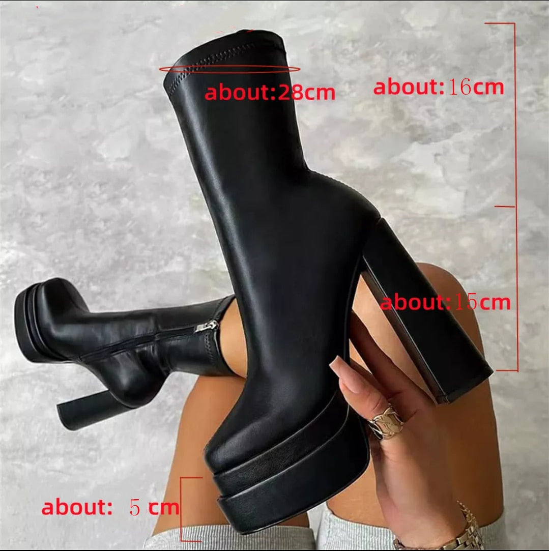 Chunky High Platform Boots