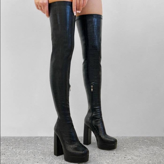 Thigh High Double Platform Boots