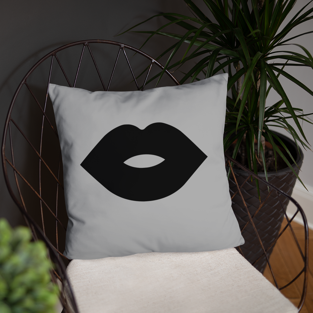 Black Lips Pillow