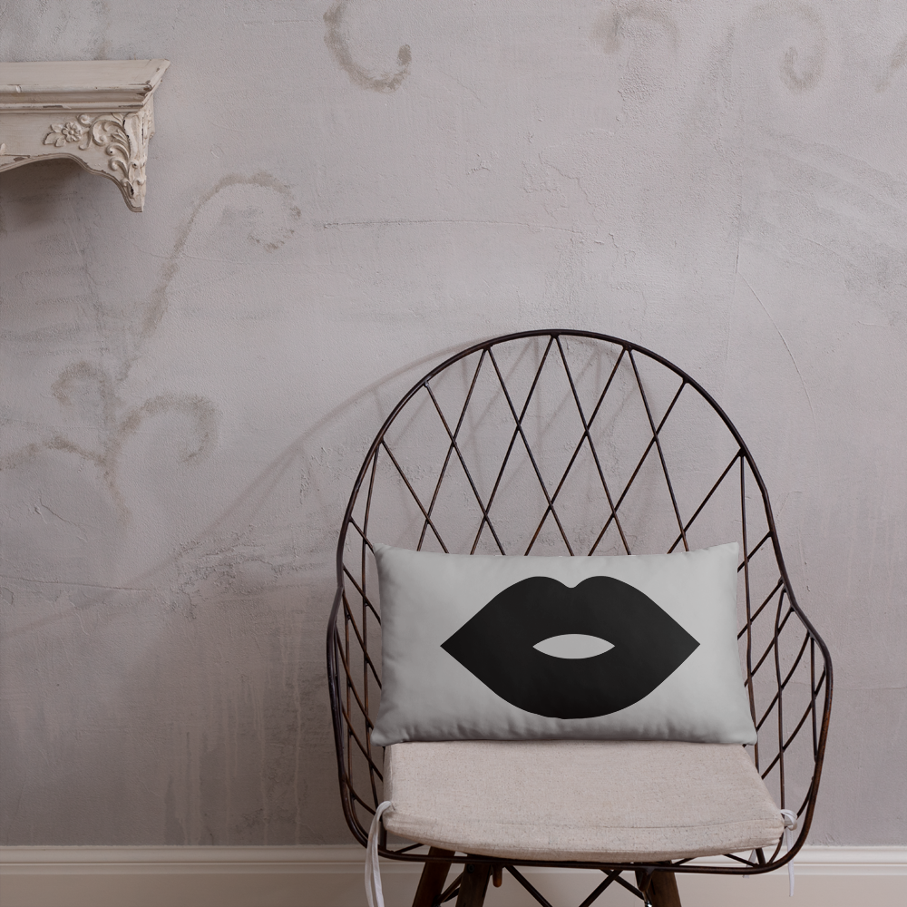 Black Lips Pillow