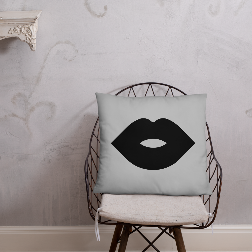 Black Lips Pillow