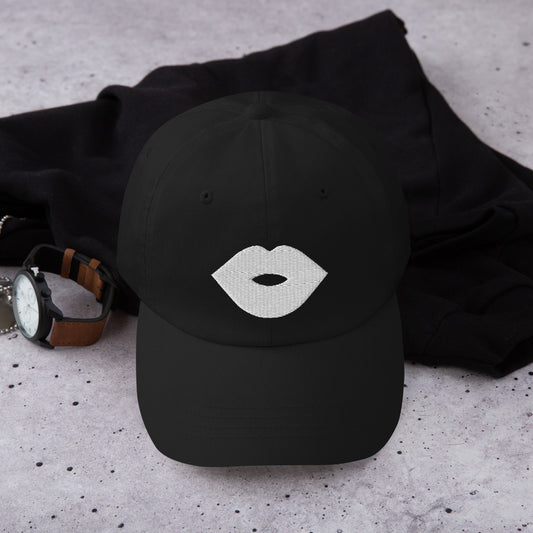 White Lips Dad Hat